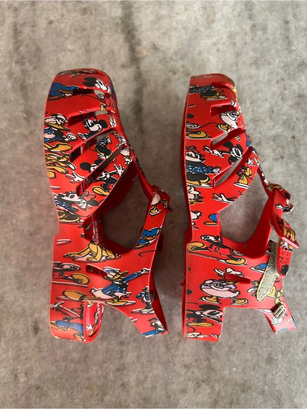 Mini Melissa x Disney Red Mickey Kids Jelly Sandals Size 10